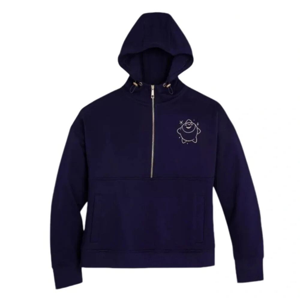 Disney Hoodie Womens Purple Gold Wish Star Look Up Half Zip Size Small